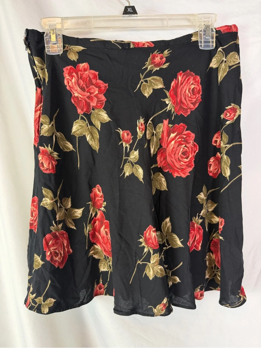 Vintage Y2K Express Rose Print Mini Skirt Romantic Grunge Coquette Medium